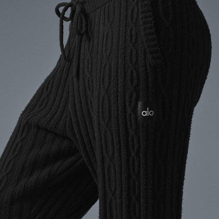 alo Women's Cable Knit Winter Bliss Pant - Black