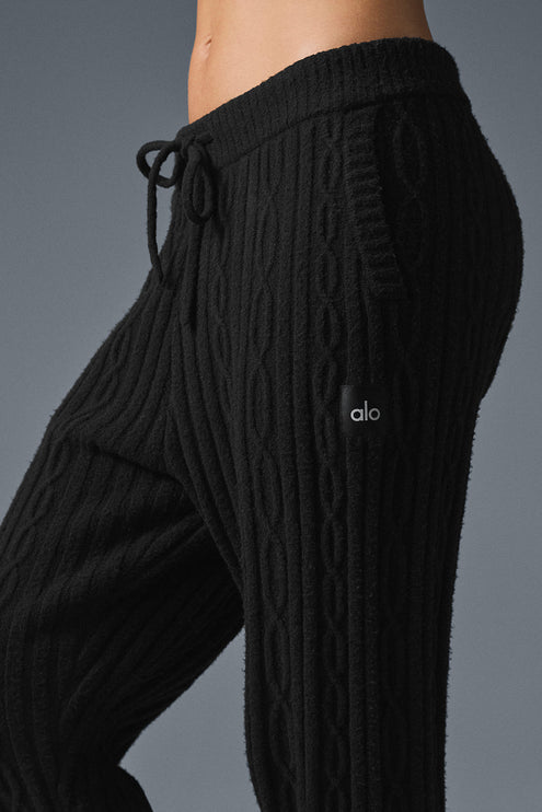 alo Women's Cable Knit Winter Bliss Pant - Black