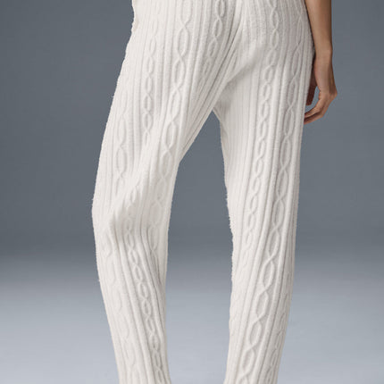 alo Women's Cable Knit Winter Bliss Pant - Ivory