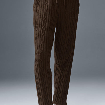 alo Women's Cable Knit Winter Bliss Pant - Espresso