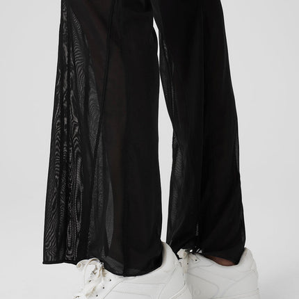 alo Women's Mesh High-Waist Flicker Pant - Black