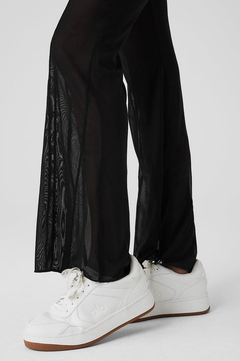 alo Women's Mesh High-Waist Flicker Pant - Black