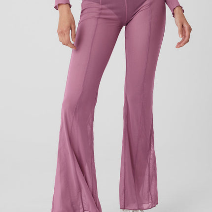 alo Women's Mesh High-Waist Flicker Pant - Soft Mulberry