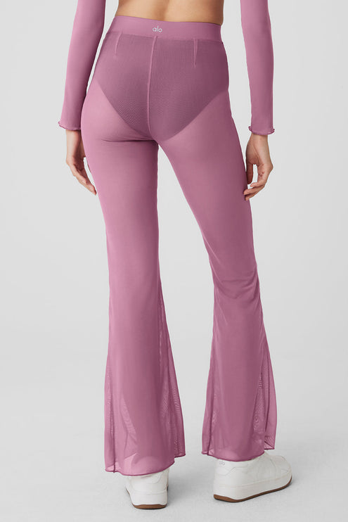 alo Women's Mesh High-Waist Flicker Pant - Soft Mulberry