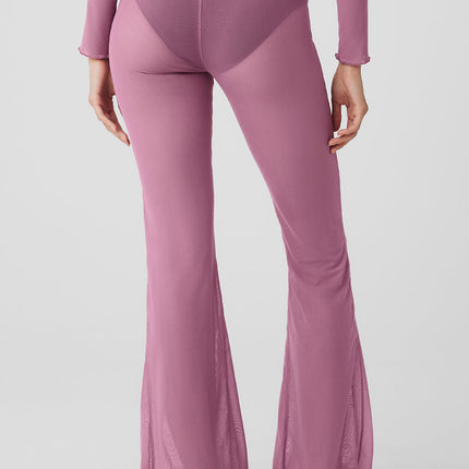 alo Women's Mesh High-Waist Flicker Pant - Soft Mulberry