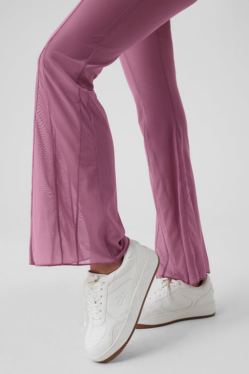 alo Women's Mesh High-Waist Flicker Pant - Soft Mulberry