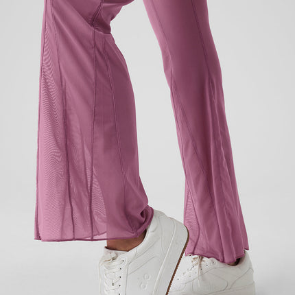 alo Women's Mesh High-Waist Flicker Pant - Soft Mulberry