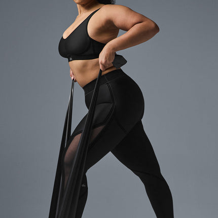 alo Women's Airlift Mesh Line Up High-Waist Legging - Black