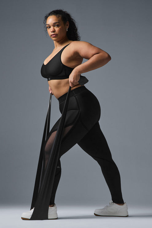 alo Women's Airlift Mesh Line Up High-Waist Legging - Black