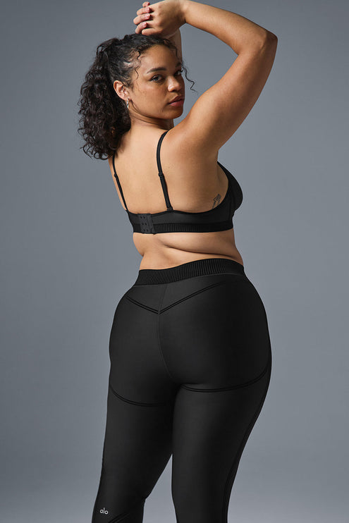 alo Women's Airlift Mesh Line Up High-Waist Legging - Black