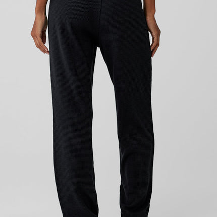 alo Women's Waffle Weekend Escape Jogger - Black