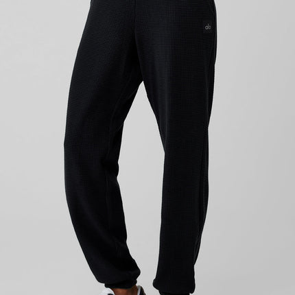 alo Women's Waffle Weekend Escape Jogger - Black