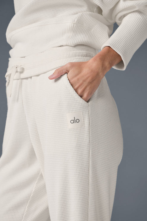 alo Women's Waffle Weekend Escape Jogger - Ivory