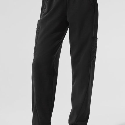 alo Women's Polar Fleece Wintry Mix Pant - Black