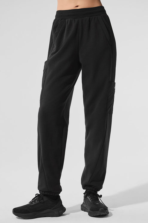 alo Women's Polar Fleece Wintry Mix Pant - Black