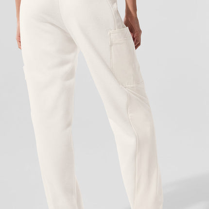 alo Women's Polar Fleece Wintry Mix Pant - Ivory