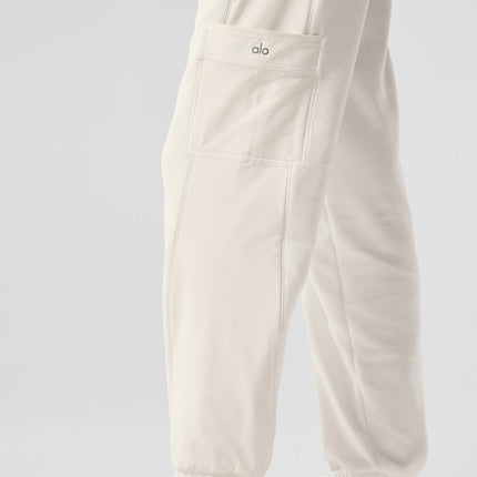 alo Women's Polar Fleece Wintry Mix Pant - Ivory