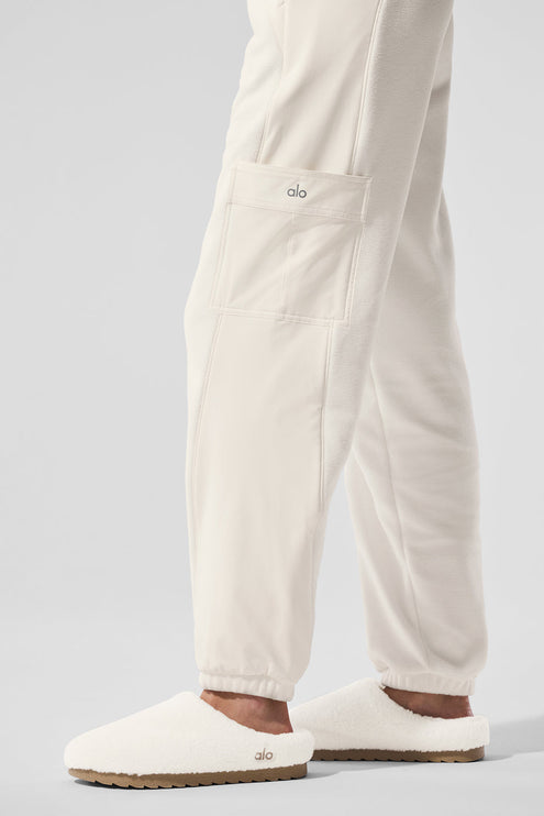 alo Women's Polar Fleece Wintry Mix Pant - Ivory