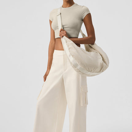 alo Women's Show Off Cargo Wide Leg Trouser (Long) - Ivory