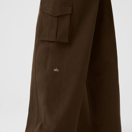 alo Women's Show Off Cargo Wide Leg Trouser - Espresso