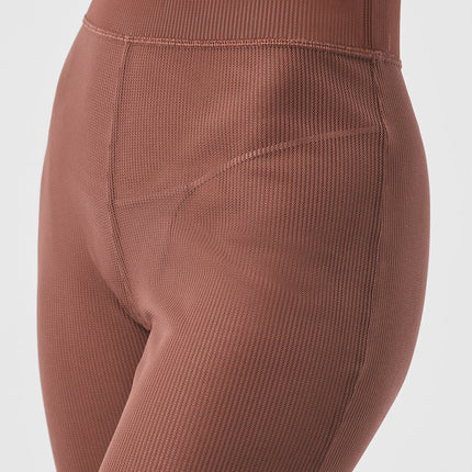 alo Women's Striped Mesh Tropical Nights Flare Pant - Chestnut