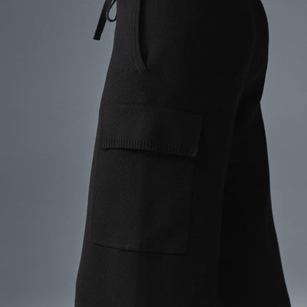 alo Women's Scholar Knit High-Waist Cargo Pant - Black
