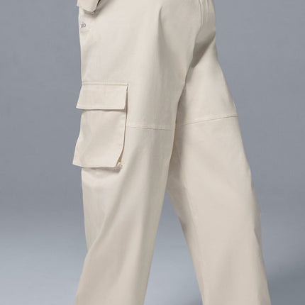 alo Women's High-Waist Night Out Cargo Trouser - Ivory