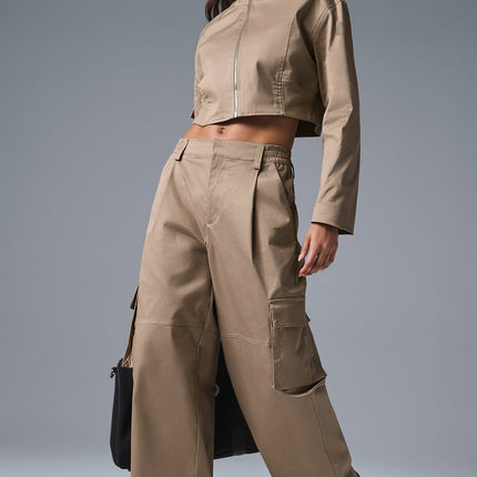 alo Women's High-Waist Night Out Cargo Trouser - Gravel