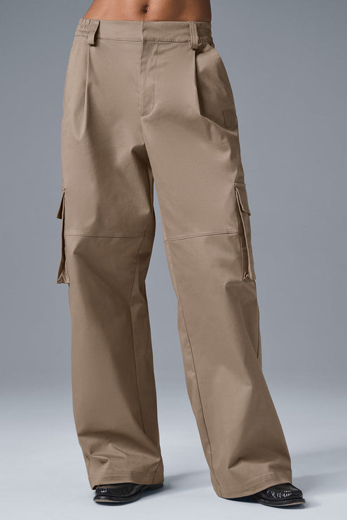 alo Women's High-Waist Night Out Cargo Trouser - Gravel