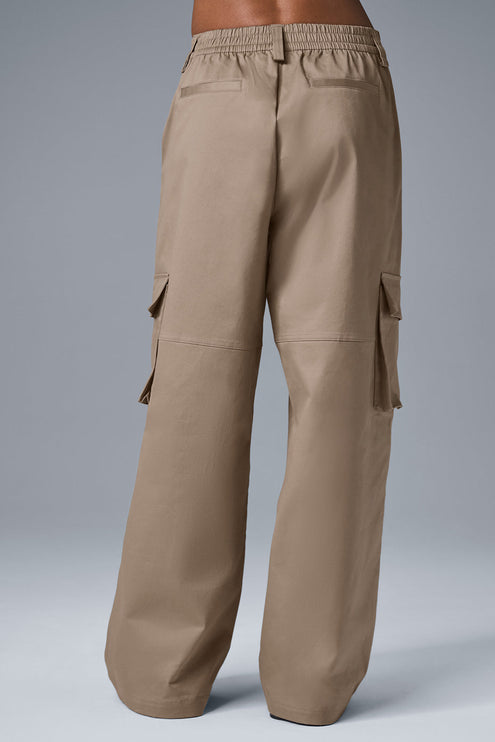 alo Women's High-Waist Night Out Cargo Trouser - Gravel