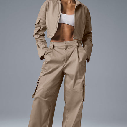 alo Women's High-Waist Night Out Cargo Trouser - Gravel