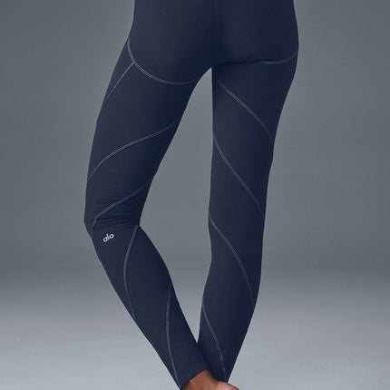 alo Women's Alosoft High-Waist Sunray Legging - Navy/Ivory