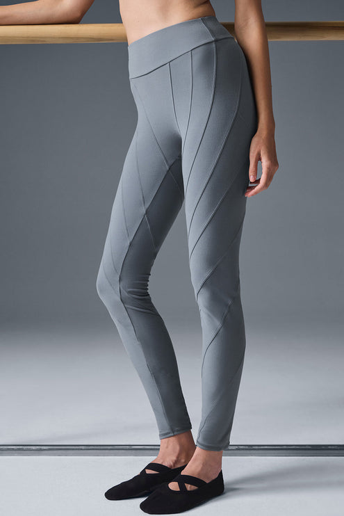 alo Women's Alosoft High-Waist Sunray Legging - Steel Grey/Grey