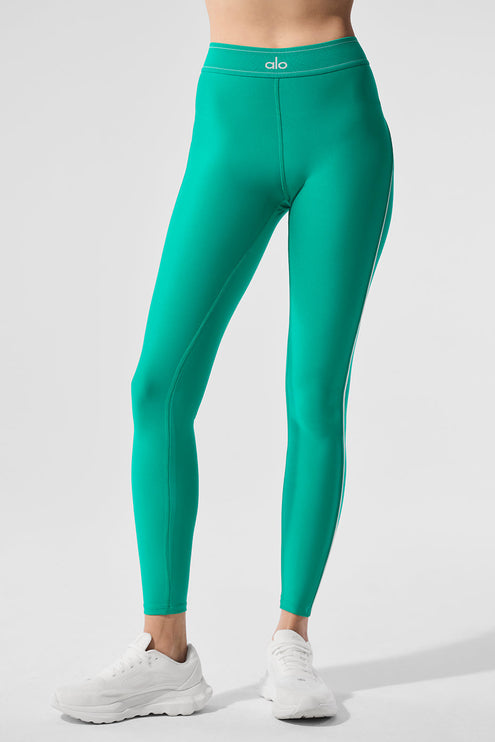 alo Women's Airlift High-Waist Suit Up Legging - Spruce Green/White