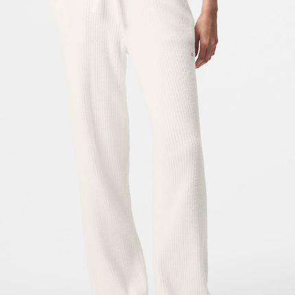 alo Women's Snuggle Up Sweater High-Waist Wide Leg Pant - Ivory