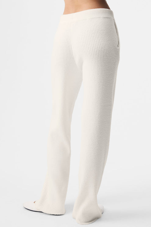 alo Women's Snuggle Up Sweater High-Waist Wide Leg Pant - Ivory