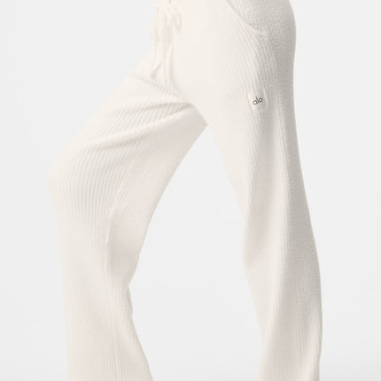 alo Women's Snuggle Up Sweater High-Waist Wide Leg Pant - Ivory