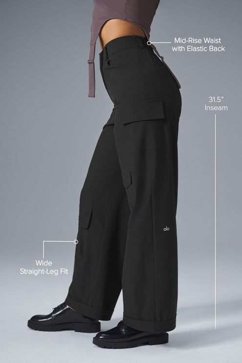 alo Women's Workwear Cargo Pant - Black