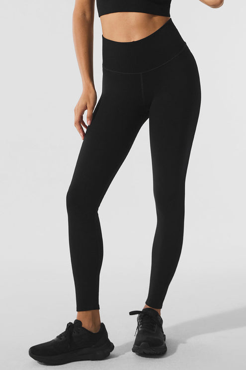 alo Women's Seamless Winter Warm Plush High-Waist 7/8 Legging - Black