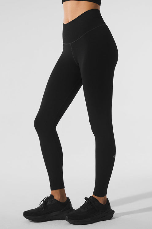 alo Women's Seamless Winter Warm Plush High-Waist 7/8 Legging - Black