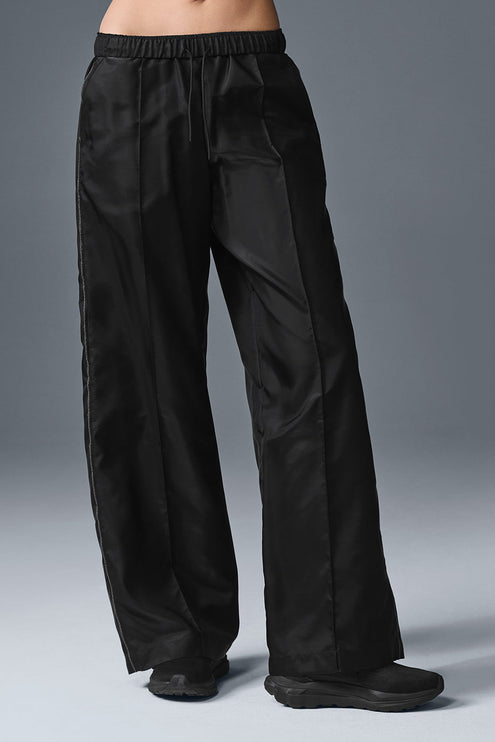 alo Women's Afterglow Wide Leg Track Pant - Black