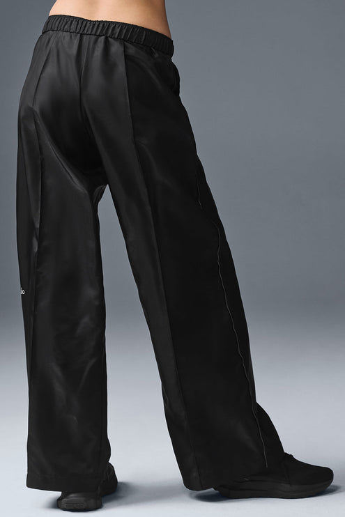 alo Women's Afterglow Wide Leg Track Pant - Black