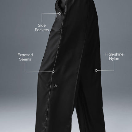 alo Women's Afterglow Wide Leg Track Pant - Black