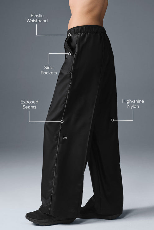 alo Women's Afterglow Wide Leg Track Pant - Black