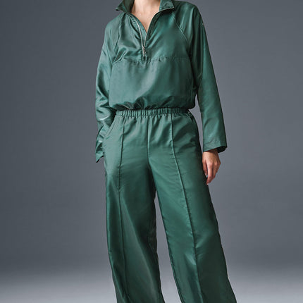 alo Women's Afterglow Wide Leg Track Pant - Winter Ivy