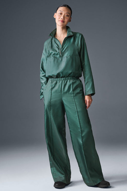 alo Women's Afterglow Wide Leg Track Pant - Winter Ivy