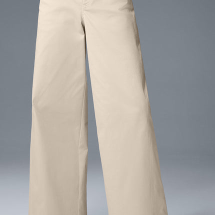 alo Women's Wanderlust Wide Leg Trouser - Oat Milk