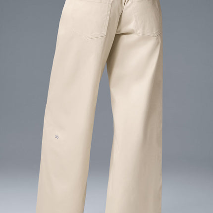 alo Women's Wanderlust Wide Leg Trouser - Oat Milk