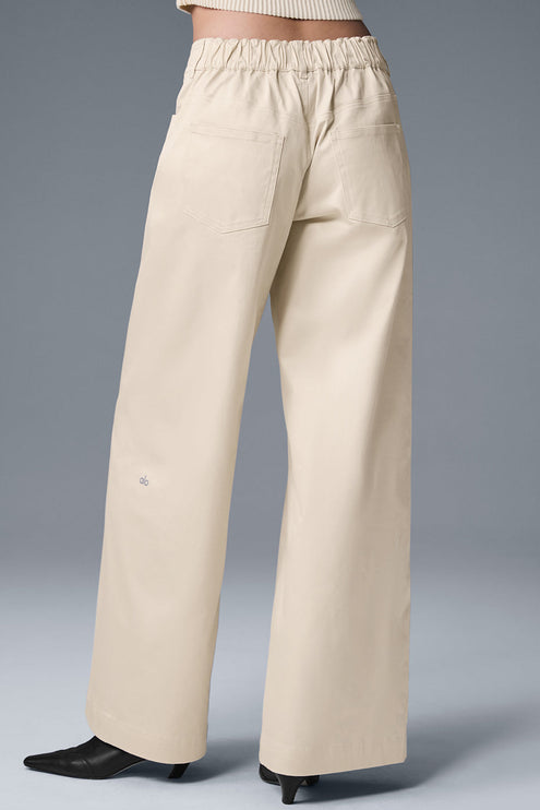alo Women's Wanderlust Wide Leg Trouser - Oat Milk