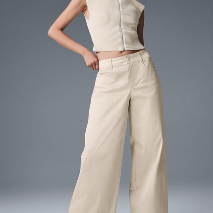 alo Women's Wanderlust Wide Leg Trouser - Oat Milk